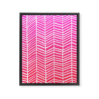 Herringbone - Pink OmbrÃ© Framed Canvas Print Gallery Image 8