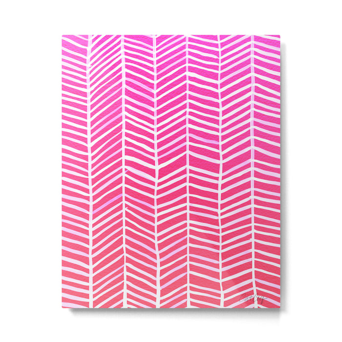 Herringbone - Pink OmbrÃ© Metal Print Gallery Image 1