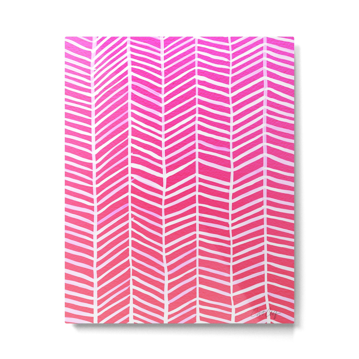 Herringbone - Pink OmbrÃ© Metal Print Gallery Image 6