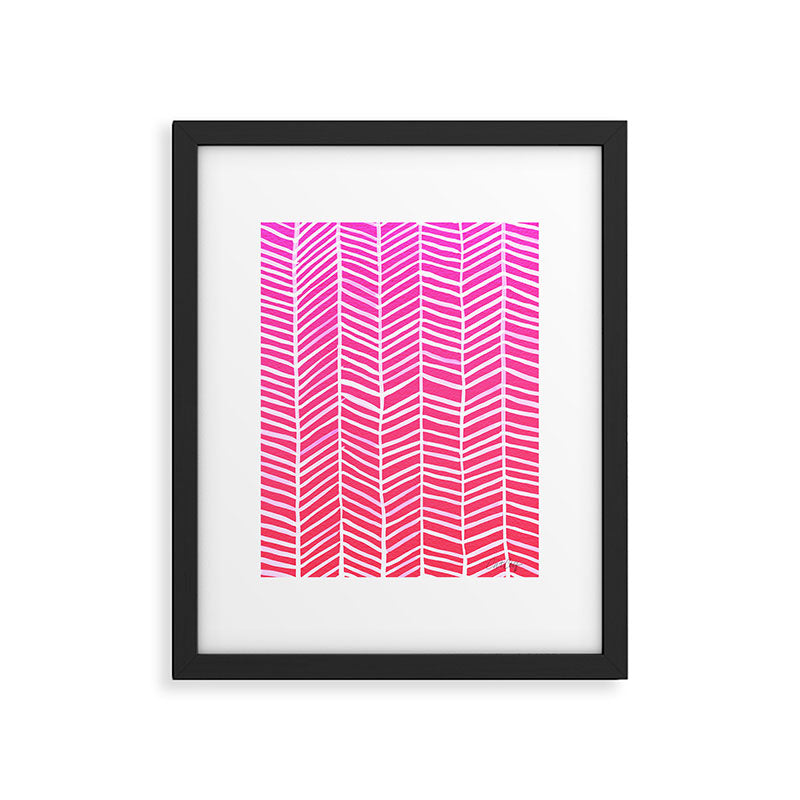 Herringbone - Pink OmbrÃ© Framed Art Print Gallery Image 6