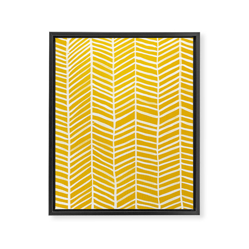 Herringbone - Yellow Palette Framed Canvas Print Gallery Image 6
