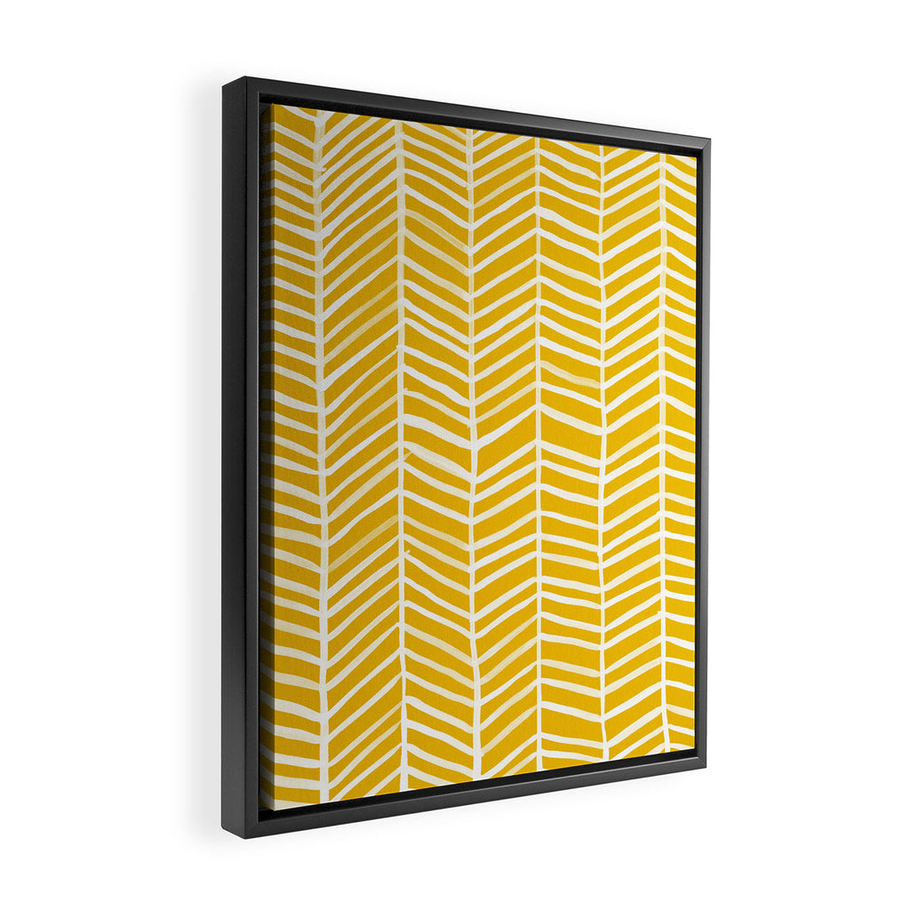 Herringbone - Yellow Palette Framed Canvas Print Gallery Image 2