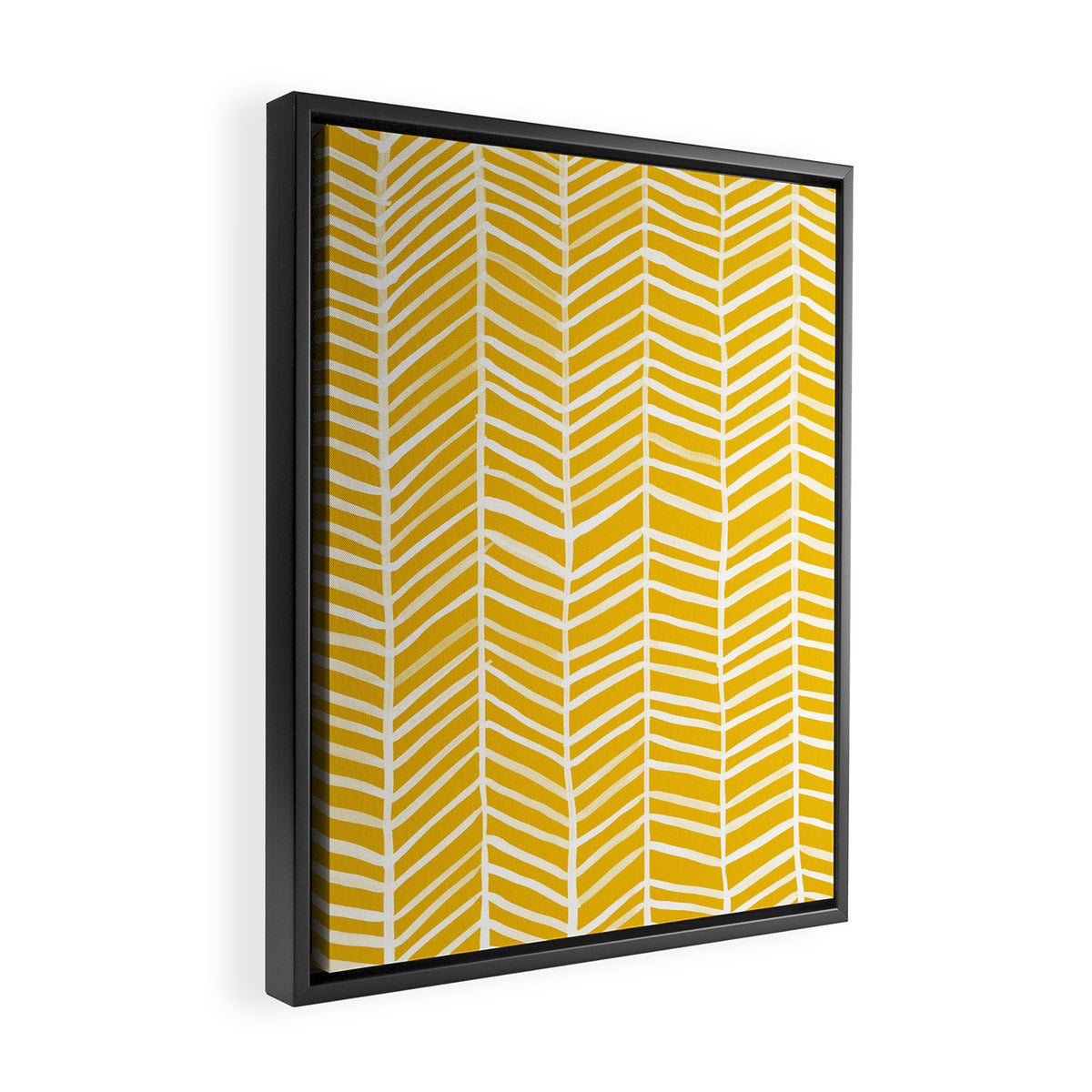 Herringbone - Yellow Palette Framed Canvas Print Gallery Image 2