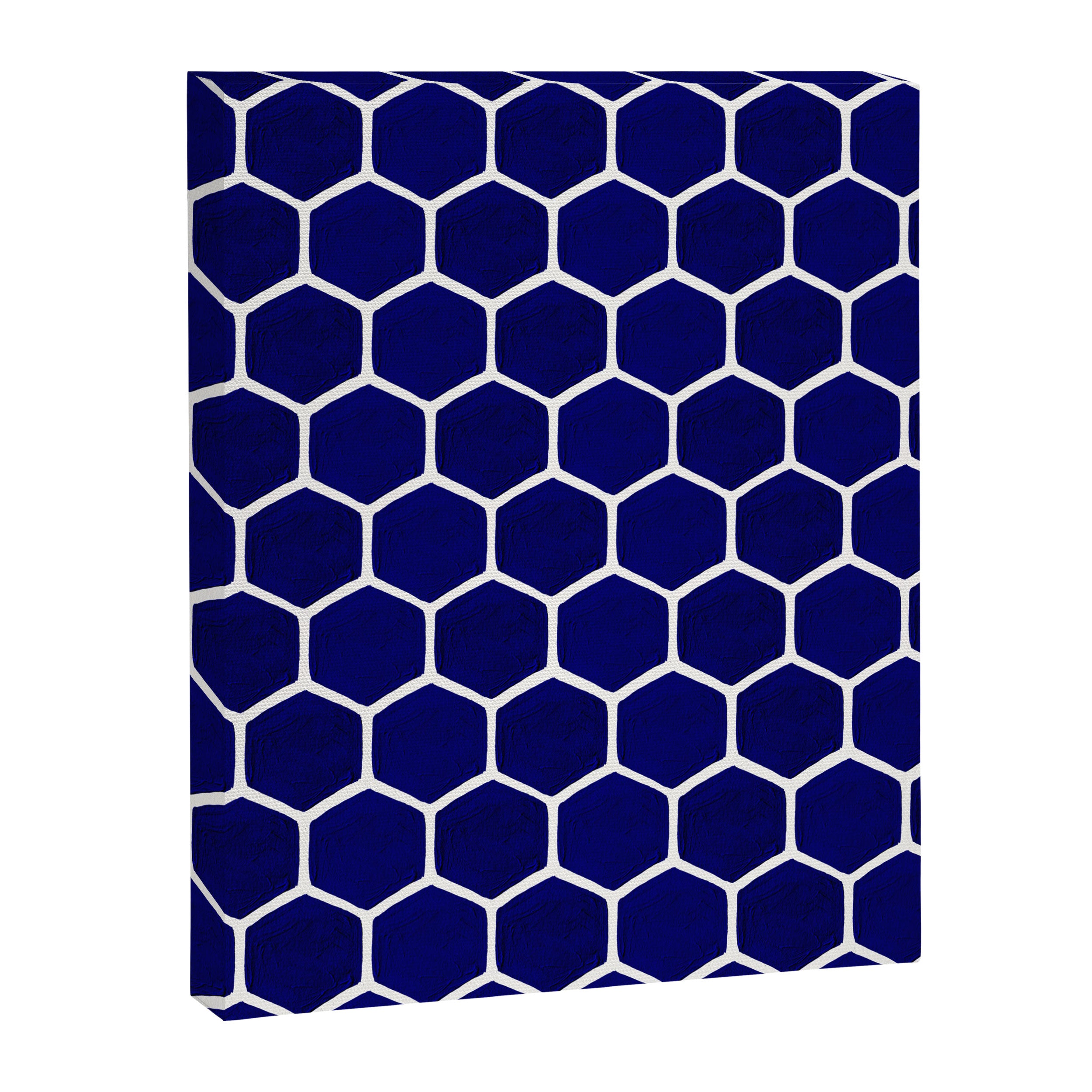 Hexagon Honeycomb Pattern - Navy Palette Canvas Print Gallery Image 8