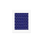 Hexagon Honeycomb Pattern - Navy Palette Art Print Gallery Image 1