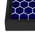 Hexagon Honeycomb Pattern - Navy Palette Framed Canvas Print Gallery Image 3