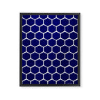Hexagon Honeycomb Pattern - Navy Palette Framed Canvas Print Gallery Image 8