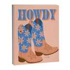 Howdy Cowgirl - Blue & Peach Canvas Print Gallery Image 6