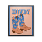 Howdy Cowgirl - Blue & Peach Framed Canvas Print Gallery Image 6