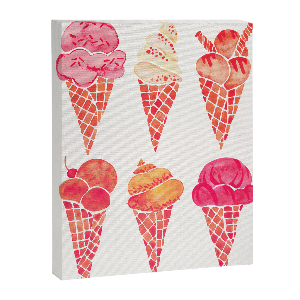 Ice Cream Cones - Pink & Peach Palette Canvas Print Gallery Image 6