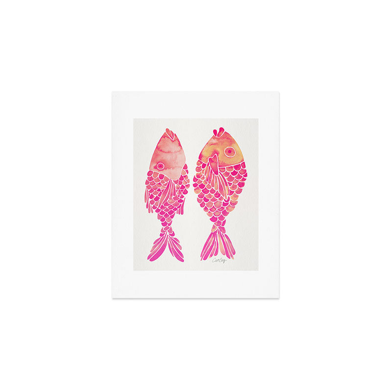 Indonesian Fish Duo - Pink Palette Art Print Gallery Image 1