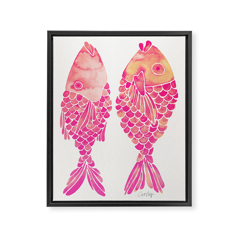 Indonesian Fish Duo - Pink Palette Framed Canvas Print Gallery Image 8
