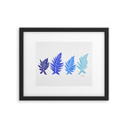 Inked Ferns - Blue Palette Framed Art Print Gallery Image 6