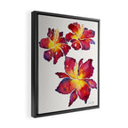 Iris Bloom - Red Palette Framed Canvas Print Gallery Image 2
