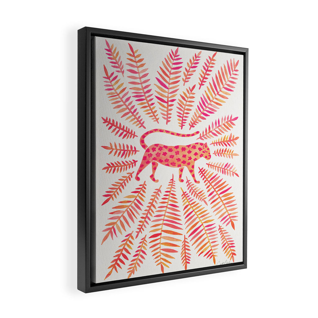 Jaguar - Pink OmbrÃ© Palette Framed Canvas Print Gallery Image 2