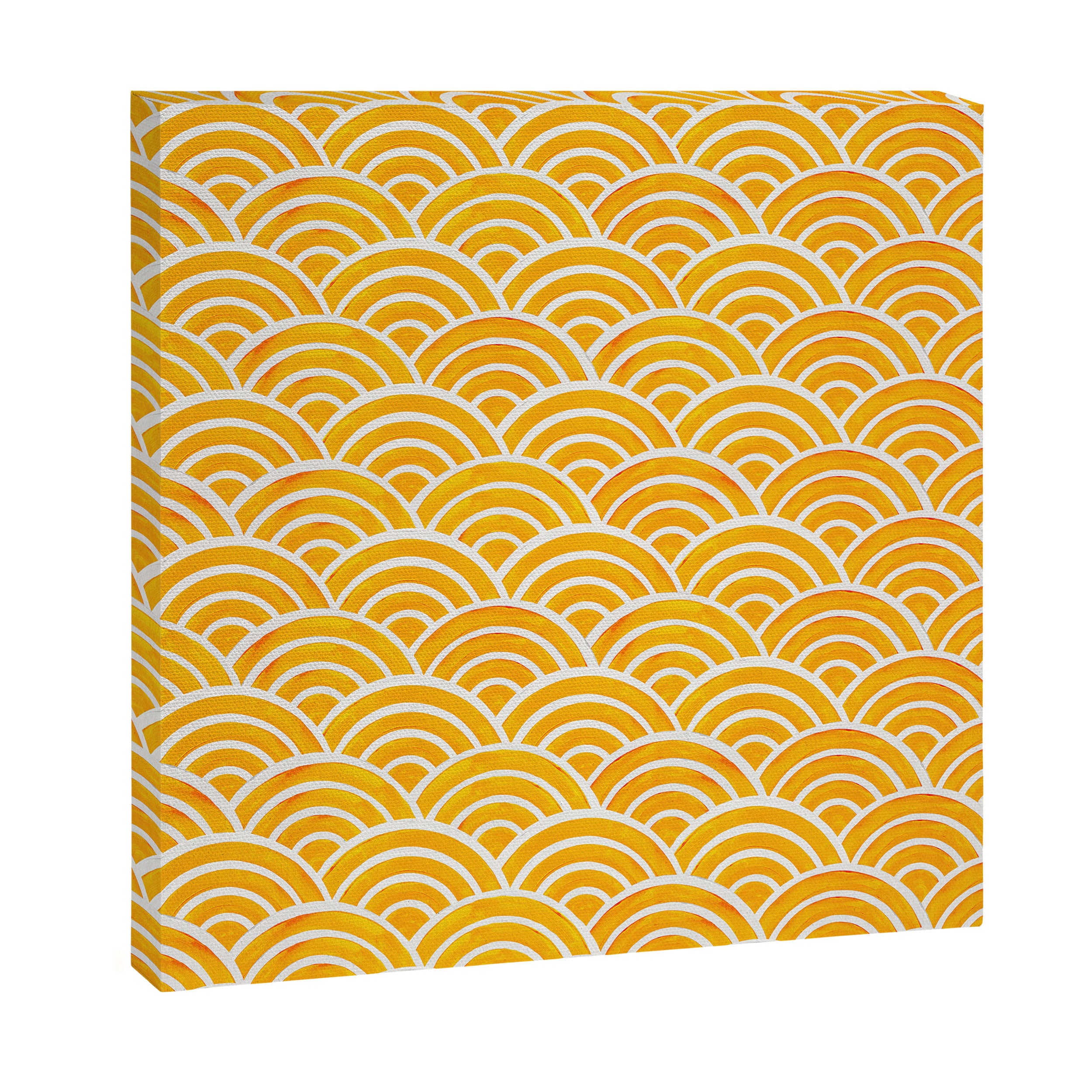 Japanese Seigaiha Wave - Marigold Palette Canvas Print Gallery Image 3