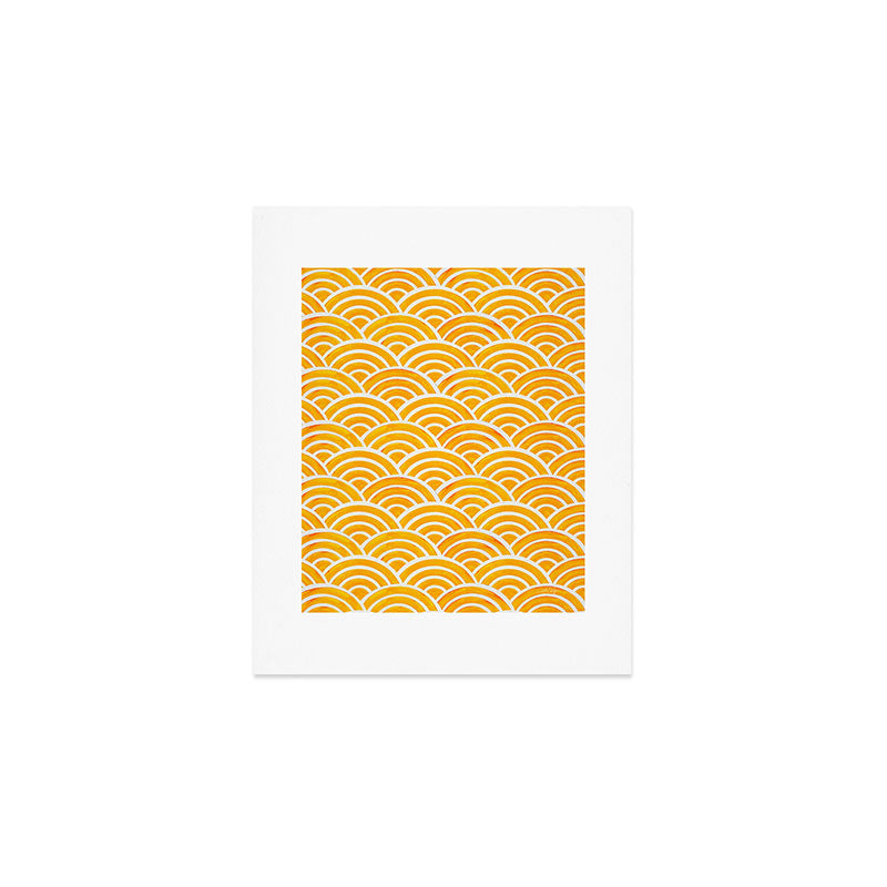 Japanese Seigaiha Wave - Marigold Palette Art Print Gallery Image 1