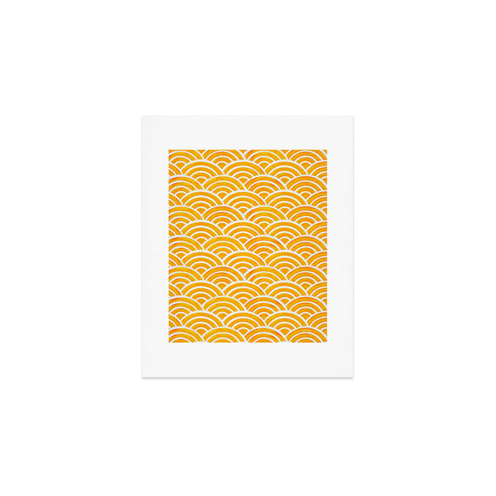Japanese Seigaiha Wave - Marigold Palette Art Print Gallery Image 1