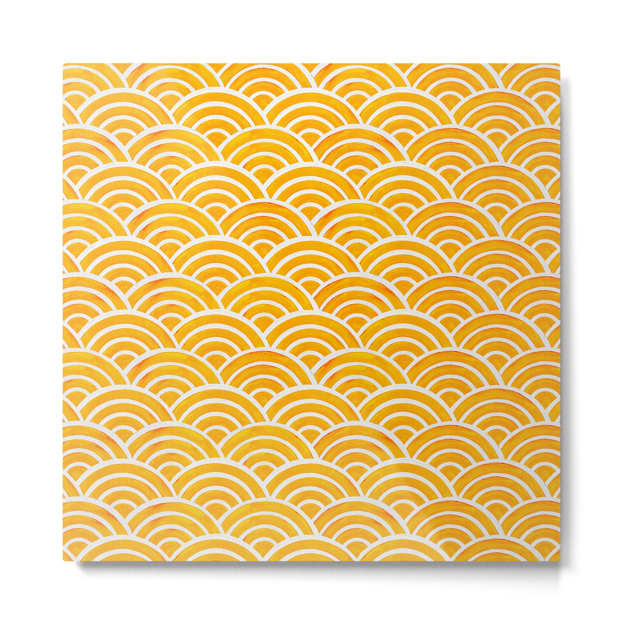 Japanese Seigaiha Wave - Marigold Palette Metal Print Gallery Image 2