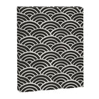 Japanese Seigaiha Wave - Black & White Palette Canvas Print Gallery Image 8