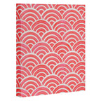 Japanese Seigaiha Wave Pattern - Coral Canvas Print Gallery Image 3