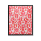 Japanese Seigaiha Wave Pattern - Coral Framed Canvas Print Gallery Image 8