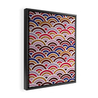 Japanese Seigaiha Wave - Mauve & Gold Palette Framed Canvas Print Gallery Image 2