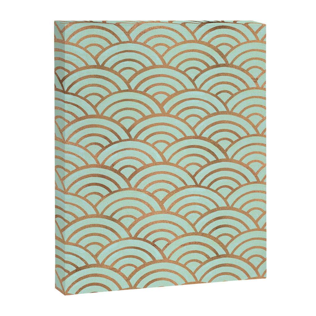 Japanese Seigaiha Wave - Mint & Copper Palette Canvas Print Gallery Image 8