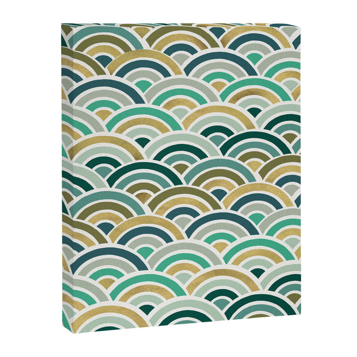 Japanese Seigaiha Wave â Mint & Gold Canvas Print Gallery Image 1