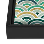 Japanese Seigaiha Wave â Mint & Gold Framed Canvas Print Gallery Image 3