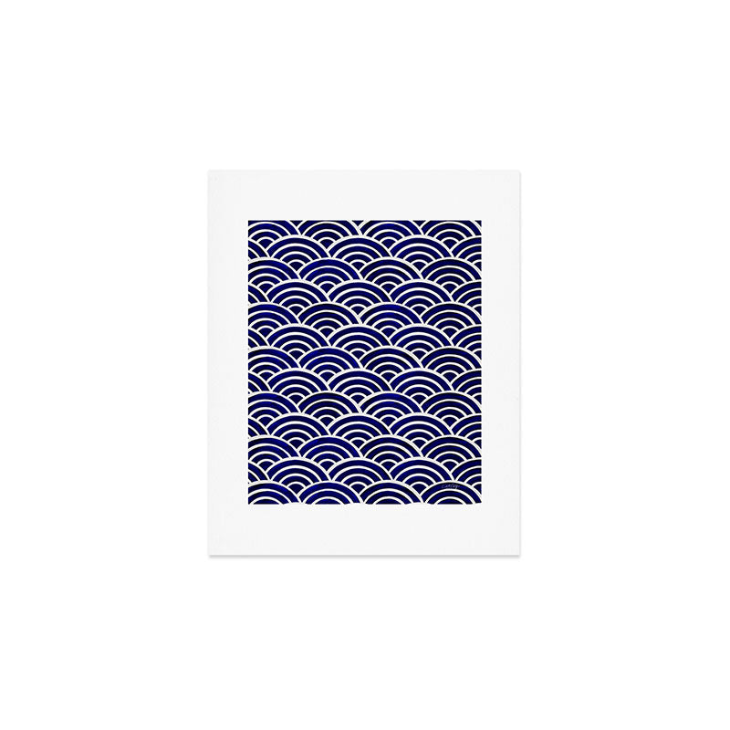 Japanese Seigaiha Wave - Navy Palette Art Print Gallery Image 1