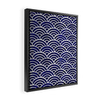 Japanese Seigaiha Wave - Navy Palette Framed Canvas Print Gallery Image 2