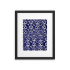 Japanese Seigaiha Wave - Navy Palette Framed Art Print Gallery Image 4