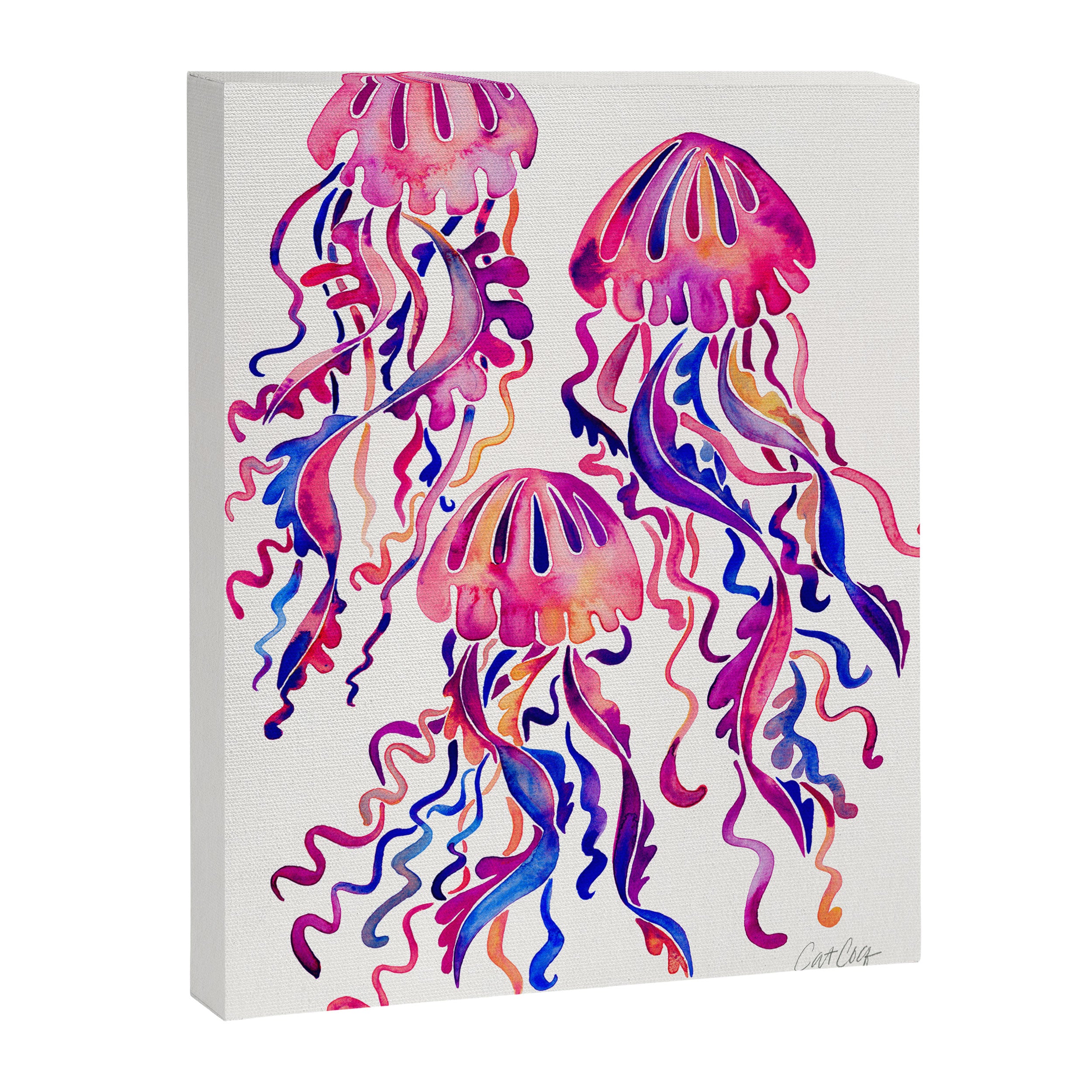 Jellyfish - Magenta Palette Canvas Print Gallery Image 8
