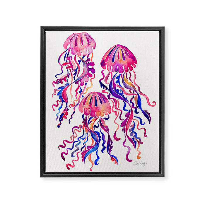 Jellyfish - Magenta Palette Framed Canvas Print Gallery Image 1