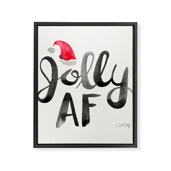 Jolly AF - Black Typography Framed Canvas Print Gallery Image 1