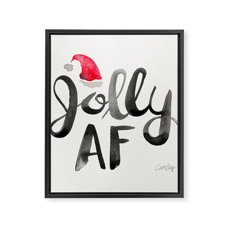 Jolly AF - Black Typography Framed Canvas Print Gallery Image 8