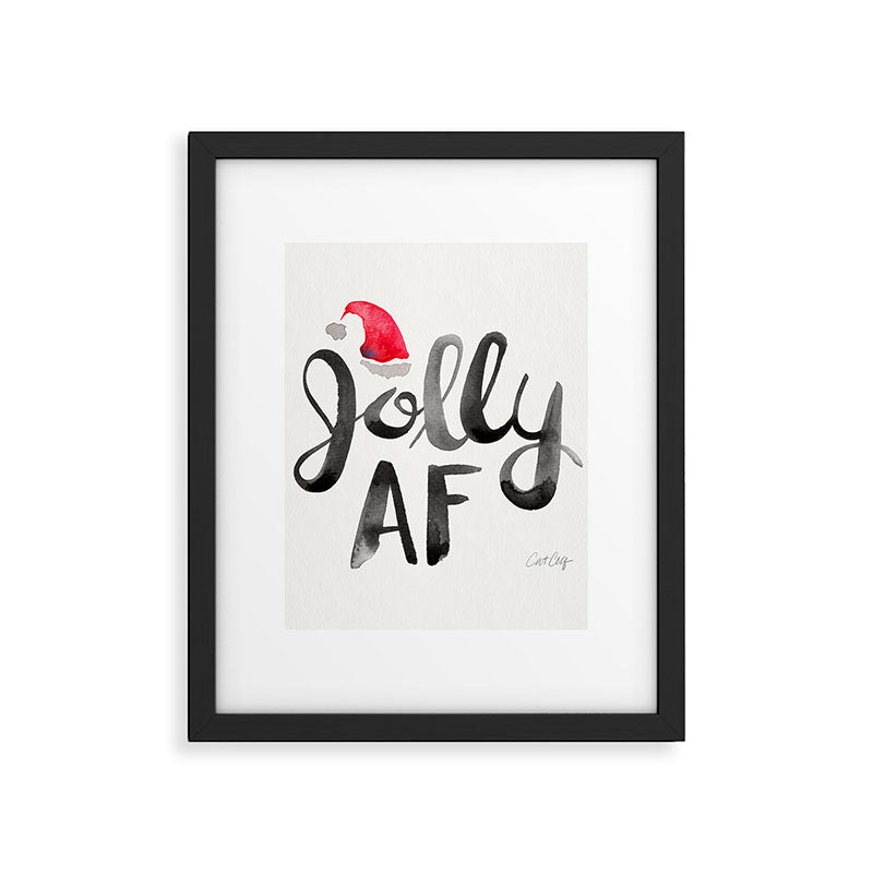 Jolly AF - Black Typography Framed Art Print Gallery Image 6