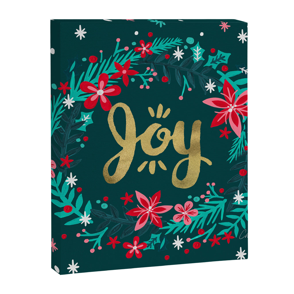 Joy Wreath - Teal Canvas Print Gallery Image 8