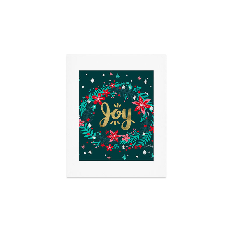 Joy Wreath - Teal Art Print Gallery Image 1