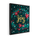 Joy Wreath - Teal Framed Canvas Print Gallery Image 2
