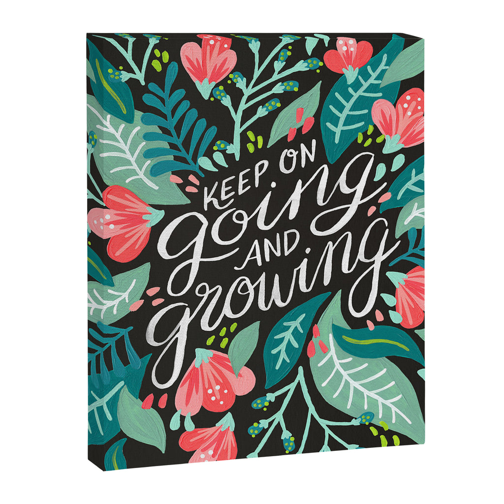 Keep on Going & Growing â Pink on Charcoal Canvas Print Gallery Image 8