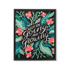 Keep on Going & Growing â Pink on Charcoal Framed Canvas Print Gallery Image 8