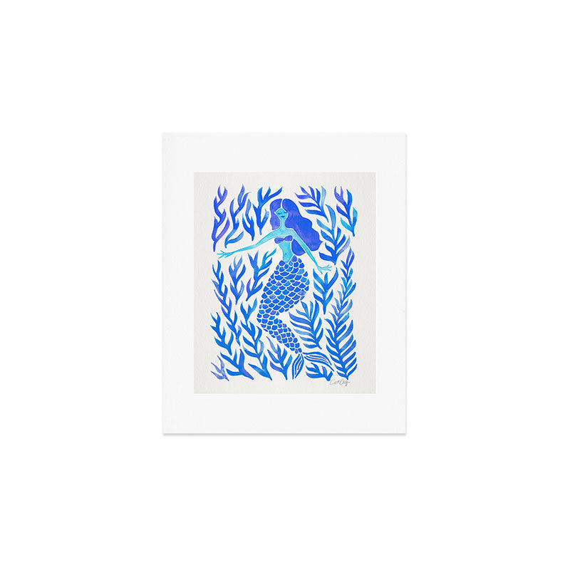 Kelp Forest Mermaid - Blue Palette Art Print Gallery Image 1