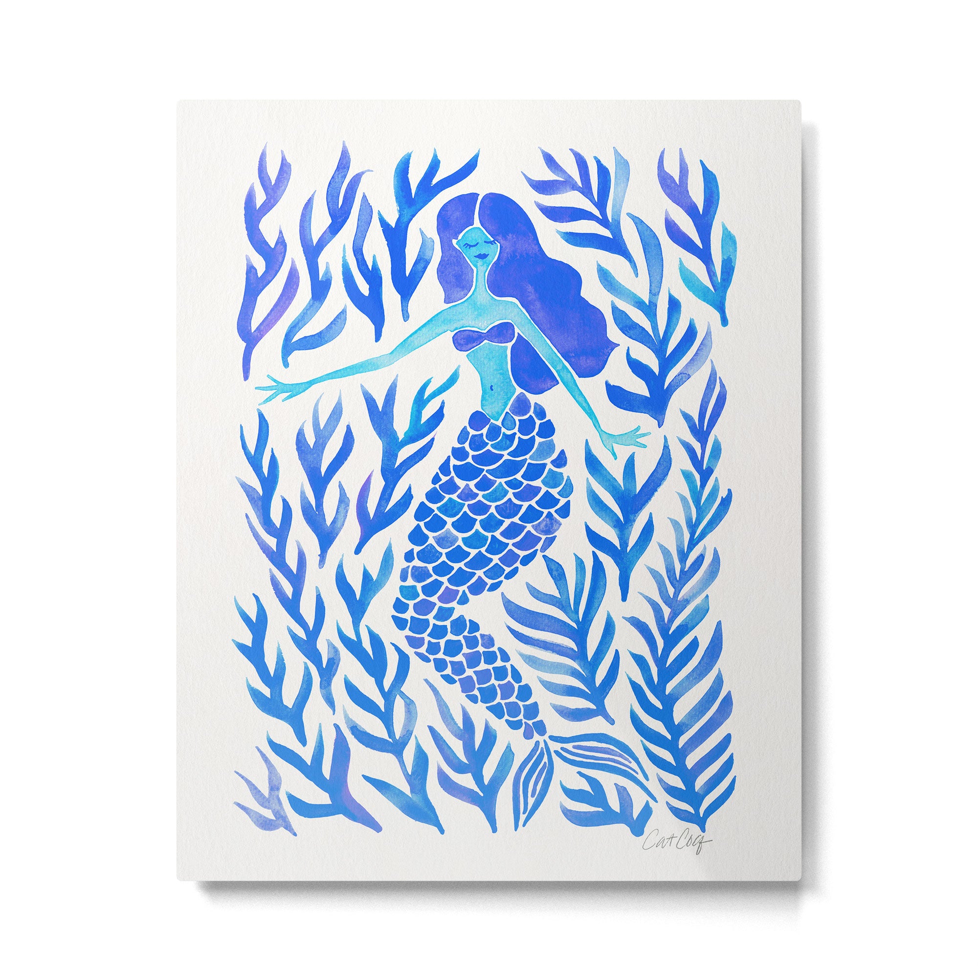 Kelp Forest Mermaid - Blue Palette Metal Print Gallery Image 4