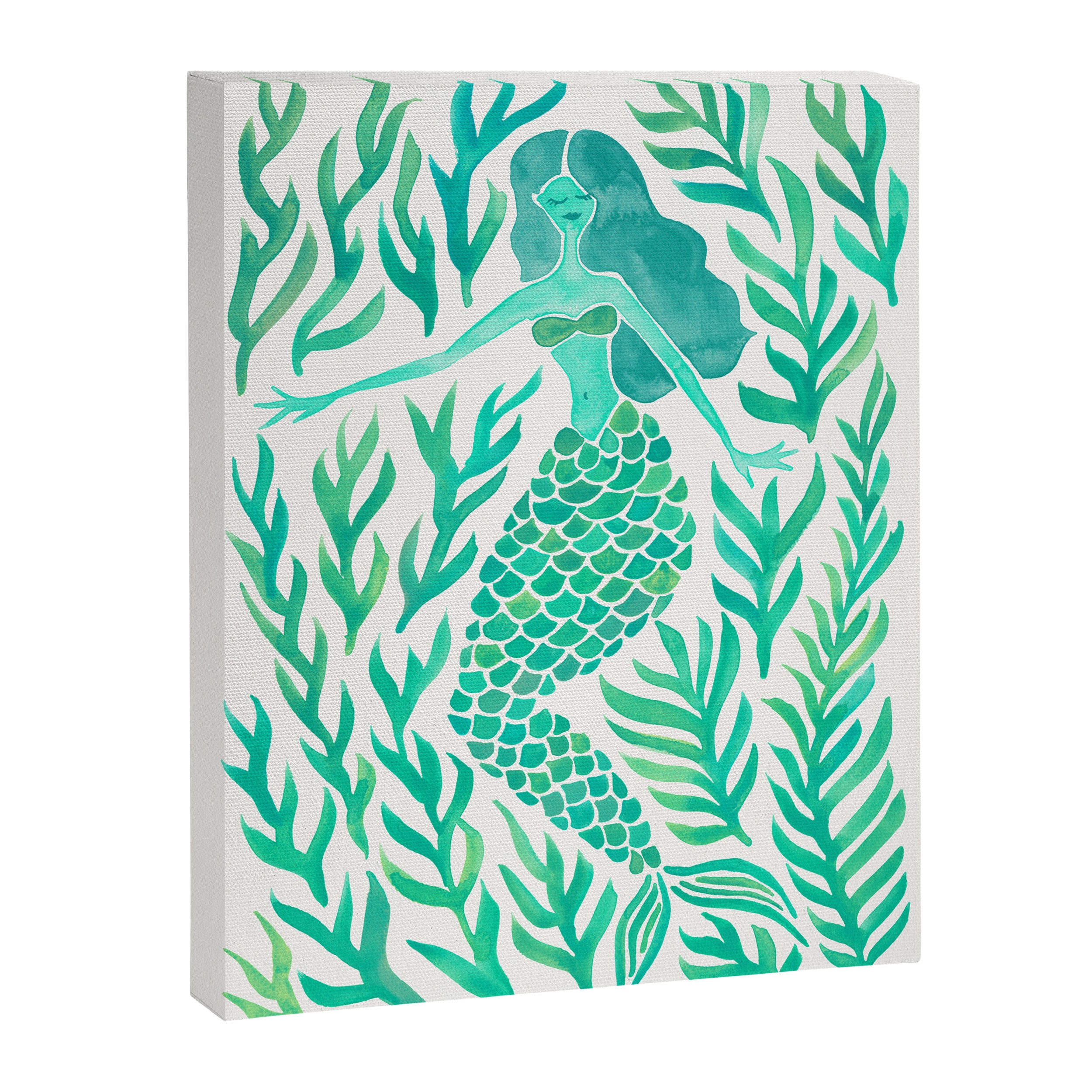 Kelp Forest Mermaid - Mint Palette Canvas Print Gallery Image 8