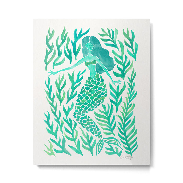 Kelp Forest Mermaid - Mint Palette Metal Print Gallery Image 1
