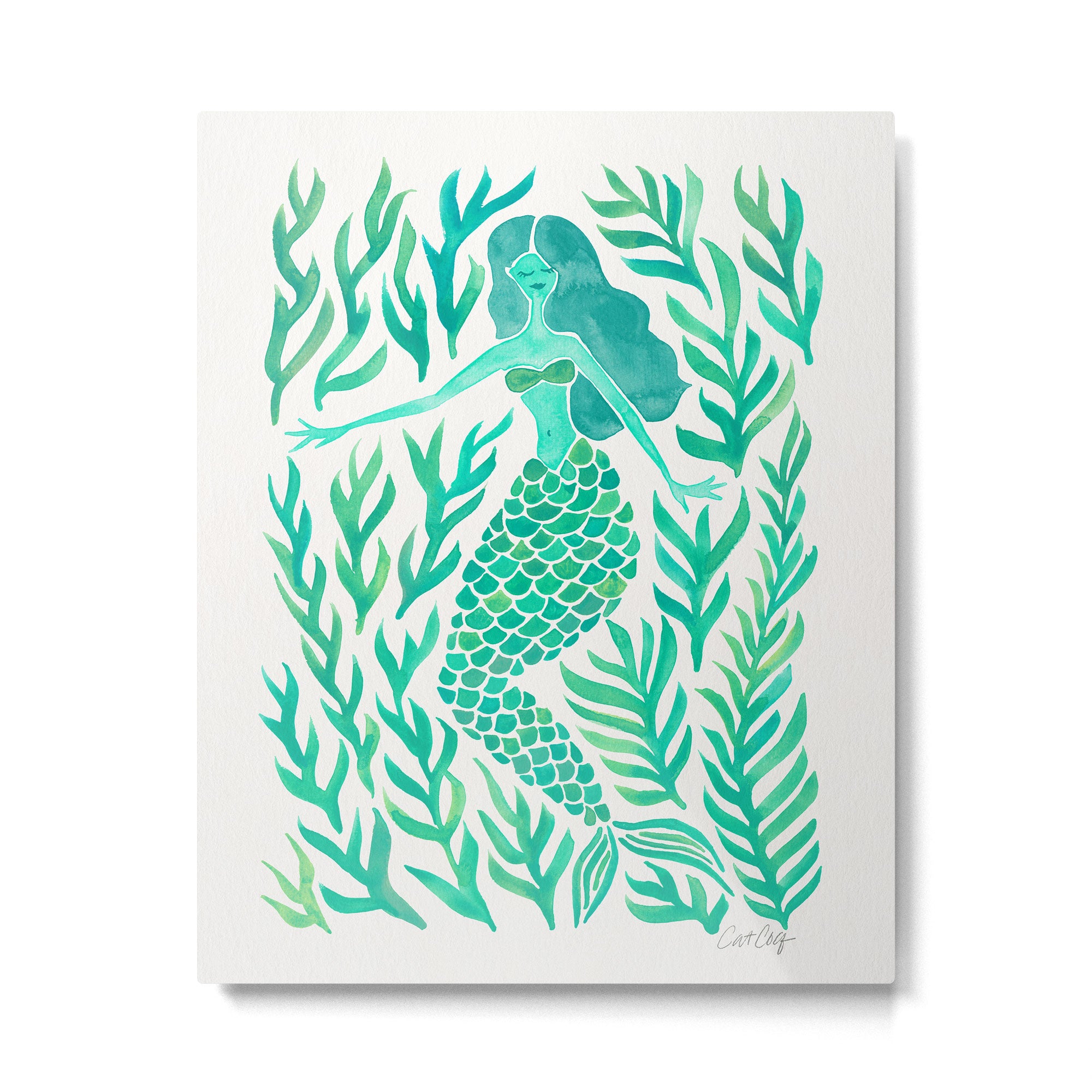 Kelp Forest Mermaid - Mint Palette Metal Print Gallery Image 6