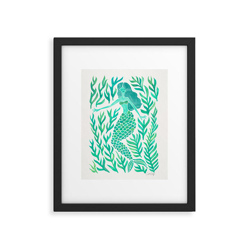 Kelp Forest Mermaid - Mint Palette Framed Art Print Gallery Image 6