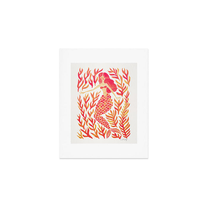 Kelp Forest Mermaid - Peach Palette Art Print Gallery Image 1